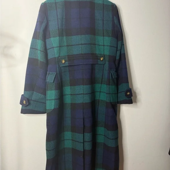 Ann Taylor Teal and Navy Plaid Coat - Picture 5 of 6